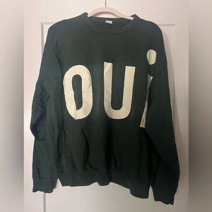Clare V. OUI Green Crewneck Sweater
